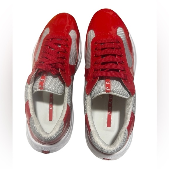 Prada Red and White Athletic SneakersSize EU 44 US 10-10.5